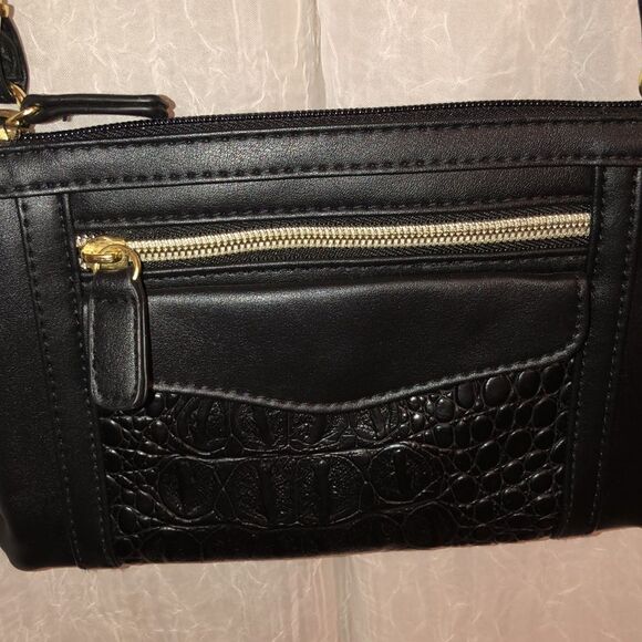 Black Mini Crossbody Bag Wallet Purse - Picture 2 of 12